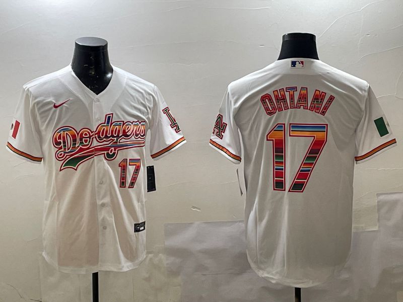 Men Los Angeles Dodgers #17 Ohtani White Game 2025 Nike MLB Jersey style 226